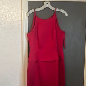 Long red size 10 Michelangelo brand, worn once and dry cleaned bridesmaids dress
